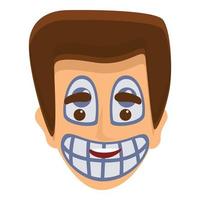 Laughing face painting icon, cartoon style vector