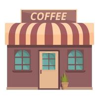 Old coffee shop icon cartoon vector. Urban building vector