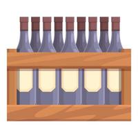 vector de dibujos animados de icono de caja de botella de vino. bodega bodega