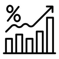 Graph chart finance icon, outline style vector