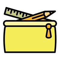 Pencil case icon, outline style vector