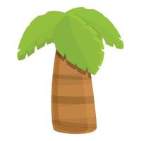 Thick palm tree icon, cartoon style vector