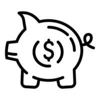 Money piggy bank icon, outline style vector