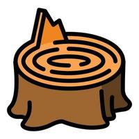 Tree stump icon, outline style vector