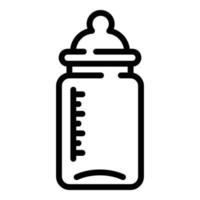 Newborn milk bottle icon, outline style vector