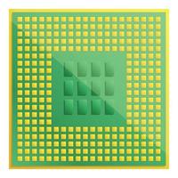 Semiconductor processor icon, cartoon style vector