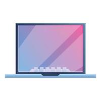 Thin laptop icon, cartoon style vector