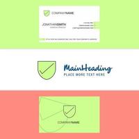 Beautiful Sheild Logo and business card vertical Design Vector