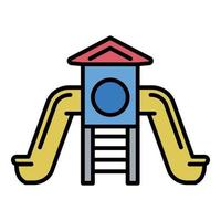 Kid slide playground icon, outline style vector