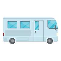 Business travel motorhome icon, cartoon style vector