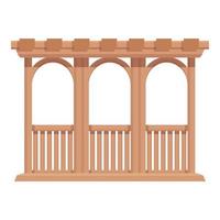 Wood shelter icon cartoon vector. Pergola house vector