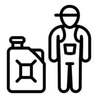 Petrol station worker icon, outline style vector