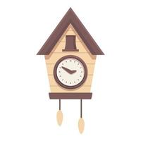 Hour Cuckoo Clock icon cartoon vector. Old watch vector