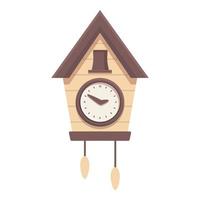 vector de dibujos animados de icono de reloj de cuco de hora. viejo reloj