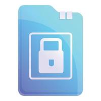 Sd card data icon, cartoon style vector