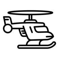 icono de helicóptero de rescate, estilo de contorno vector