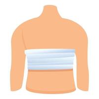 Body bandage icon, cartoon style vector