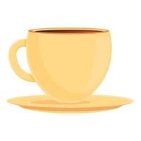 Restaurant tea cup icon, cartoon style vector