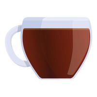 Leaf tea cup icon, cartoon style vector