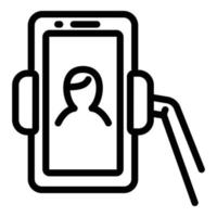 Video selfie icon, outline style vector