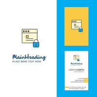 Protected website Creative Logo and business card vertical Design Vector