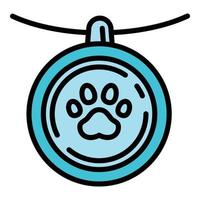 Dog pet emblem icon, outline style vector