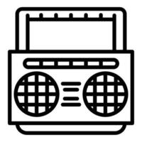 icono de boombox portátil, estilo de esquema vector