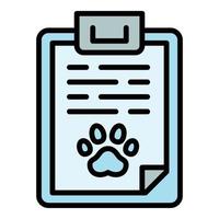 Pet dog clipboard icon, outline style vector