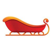 Santa claus sleigh icon, cartoon style vector