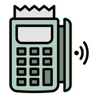 Contactless payment icon, outline style vector
