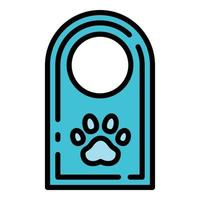 icono de etiqueta de puerta para mascotas, estilo de esquema vector