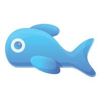 Dolphin bath toy icon, cartoon style vector