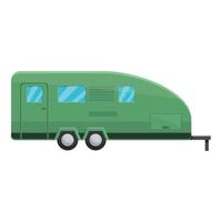 Adventure motorhome icon, cartoon style vector