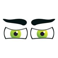 Eyes face gaze icon, cartoon style vector