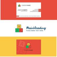 Beautiful Alphabets blocks Logo and business card vertical Design Vector