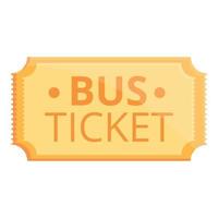 Old bus ticket icon, cartoon style vector