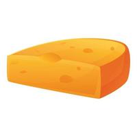 Cheese icon, cartoon style vector