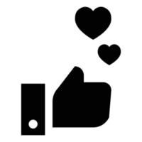 pulgar arriba icono de corazón, estilo simple vector