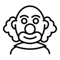 Bald clown icon, outline style vector