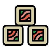 icono de rollo de sushi, estilo de esquema vector
