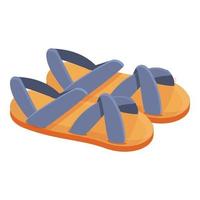 Summer sandals icon, cartoon style vector