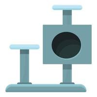 vector de dibujos animados de icono de torre de gato azul. muebles de juego