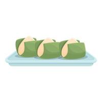 vector de dibujos animados de icono de comida verde. asia japon