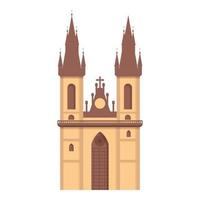 Catholic church icon cartoon vector. Travel country vector