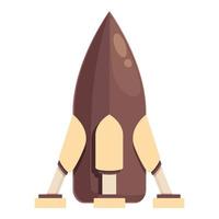 vector de dibujos animados de icono de espacio de cohete. futura base