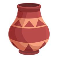 Tribal jug icon cartoon vector. African art vector