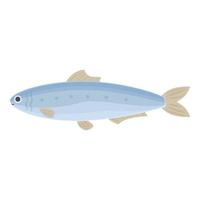 vector de dibujos animados de icono de pescado japonés. sardina de marisco