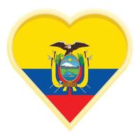 Ecuador heart icon cartoon vector. Travel culture vector