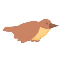 vector de dibujos animados de icono de pájaro volador. rama de árbol