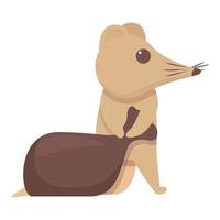 Shrew with bag icon cartoon vector. Domestic animal vector